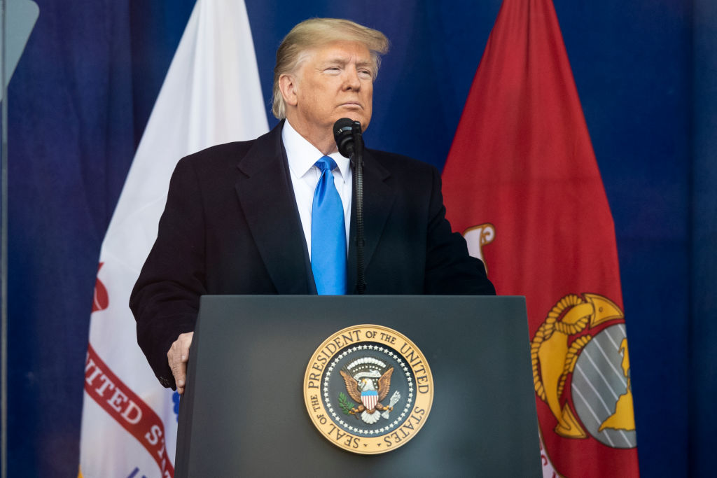 President Donald Trump Opening Ceremony for Veterans Day Parade : NYC