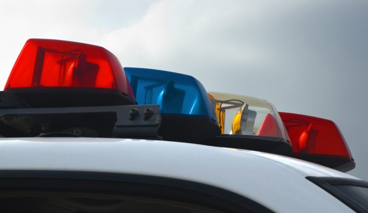 Police Car Lights Close-up