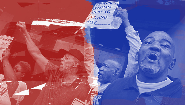Men protesting