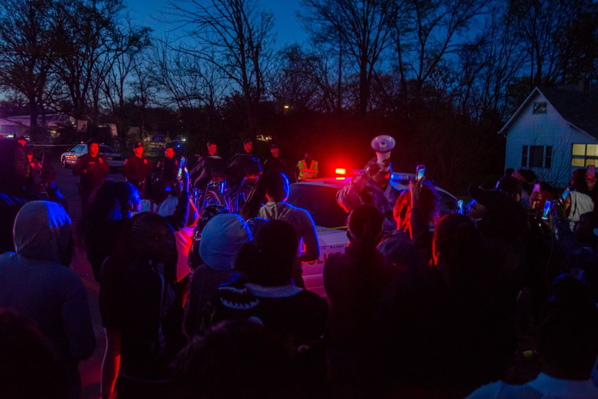 Protesters gather for Sean Reed