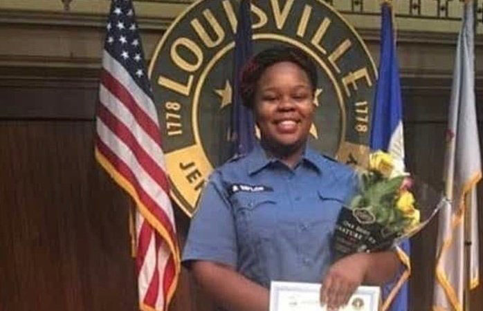 Breonna Taylor Smiles In Front Of Louisville state department