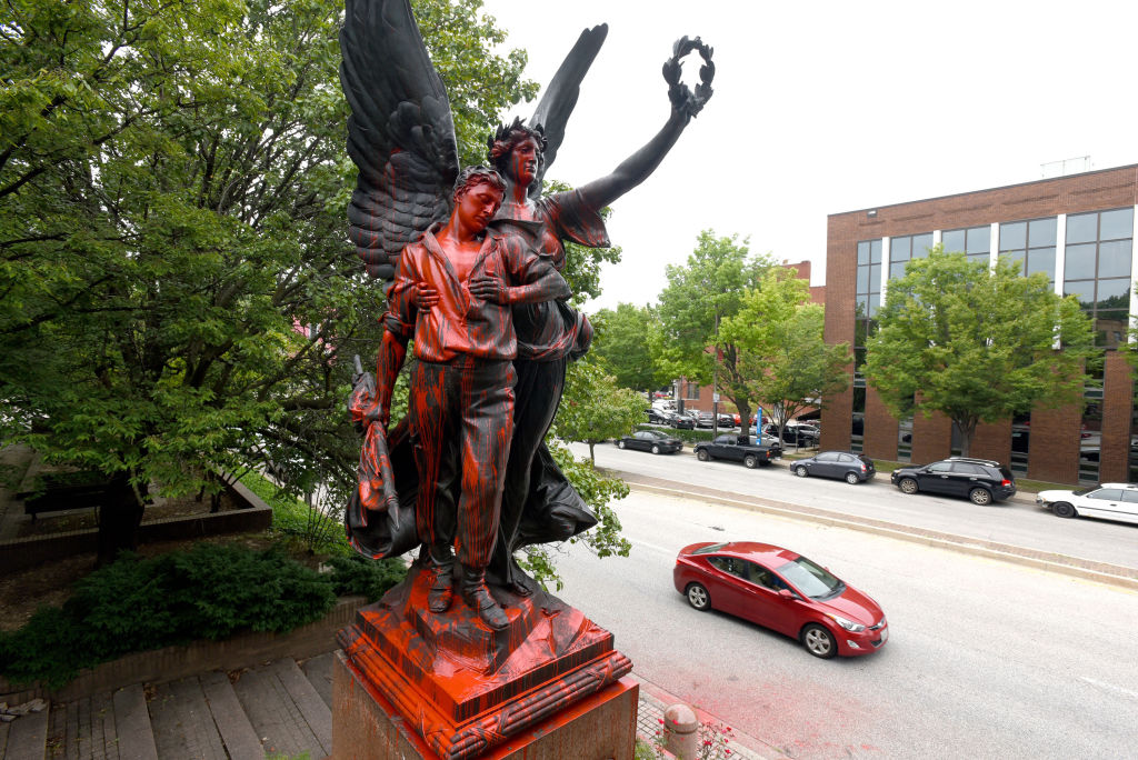 Confederate monuments taken down in Baltimore overnight