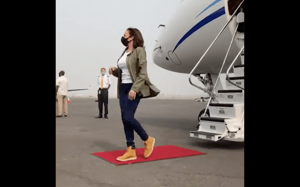 Kamala Harris wearing 'Timbs'