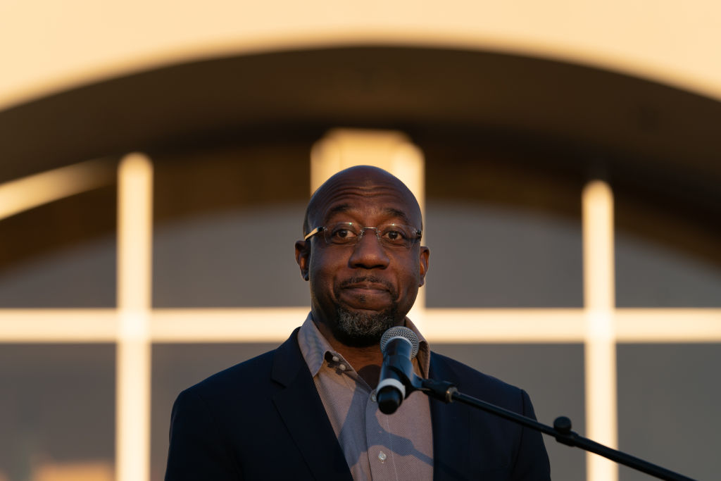 Georgia Democratic Nominees For Senate Rev. Warnock And Ossoff Attend Rally In Jonesboro