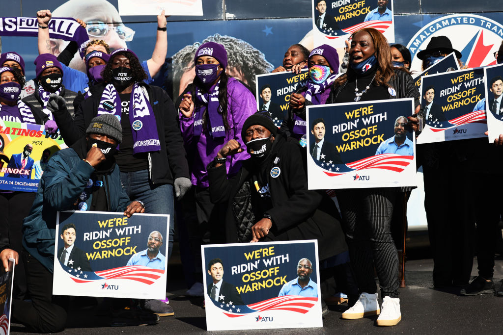 Georgia Democratic Senate Candidate Raphael Warnock Campaigns On Election Day