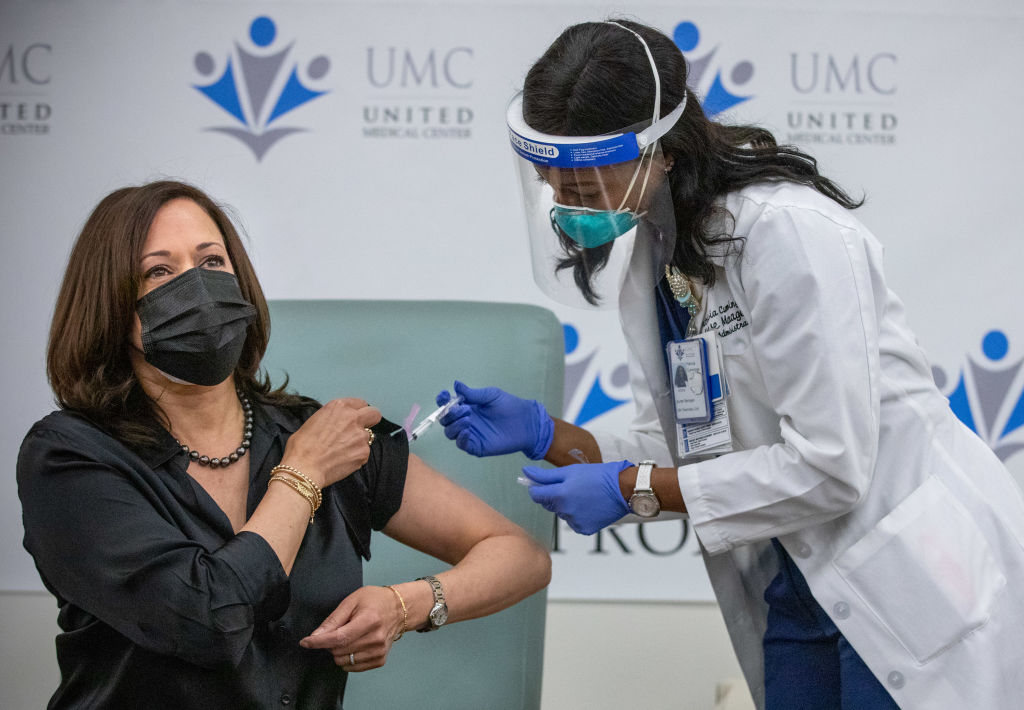 Vice President-elect Kamala Harris gets COVID-19 vaccine