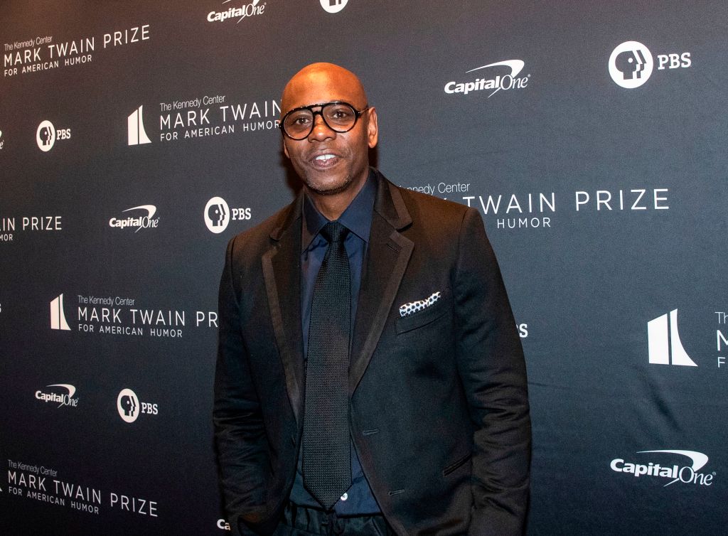 Comedian Dave Chappelle arrives at the Kennedy Center for the Mark Twain Award for American Humor.