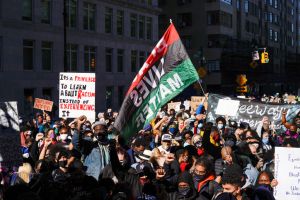 Crowd of protesters during a Black Lives Matter rally...
