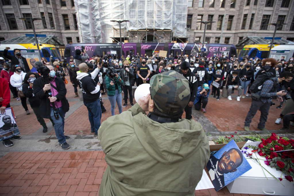 Protest in Minneapolis ahead of George Floyd murder trial