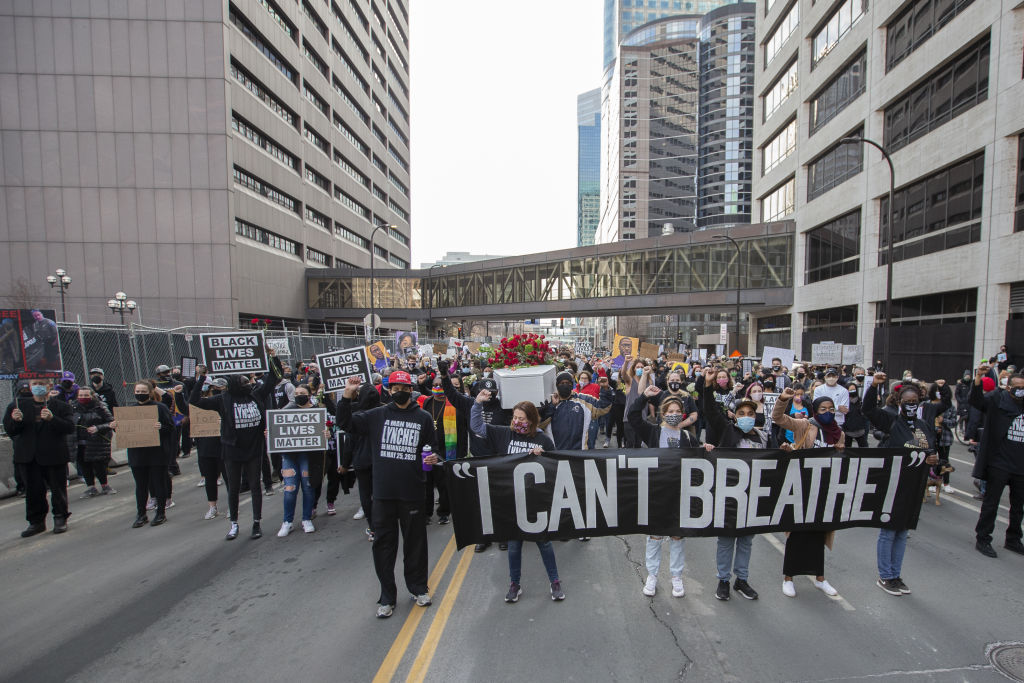 Protest in Minneapolis ahead of George Floyd murder trial