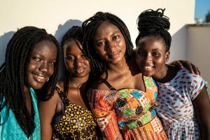Afro women having fun together