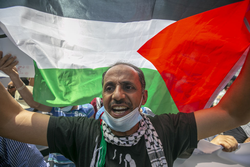 Demonstration in Tunisia in support of Palestinians