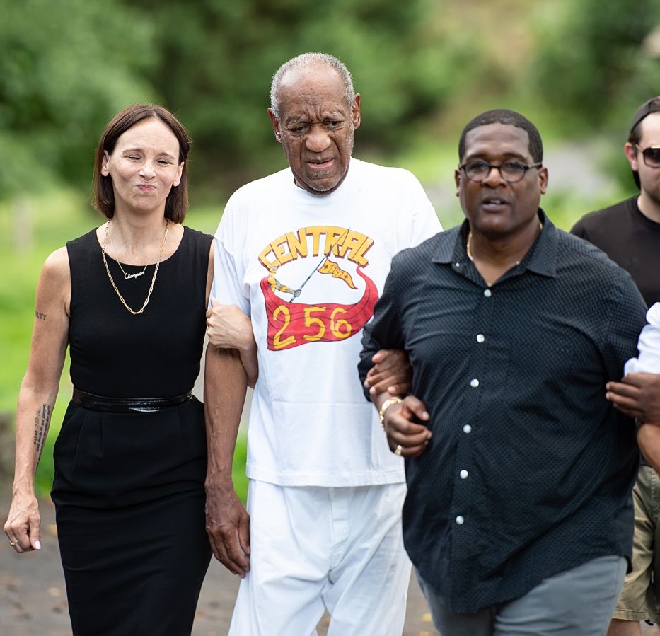 Bill Cosby Comes Out Of His Home To Talk To The Press With His Attorneys After Being Released From Prison In Pennsylvania
