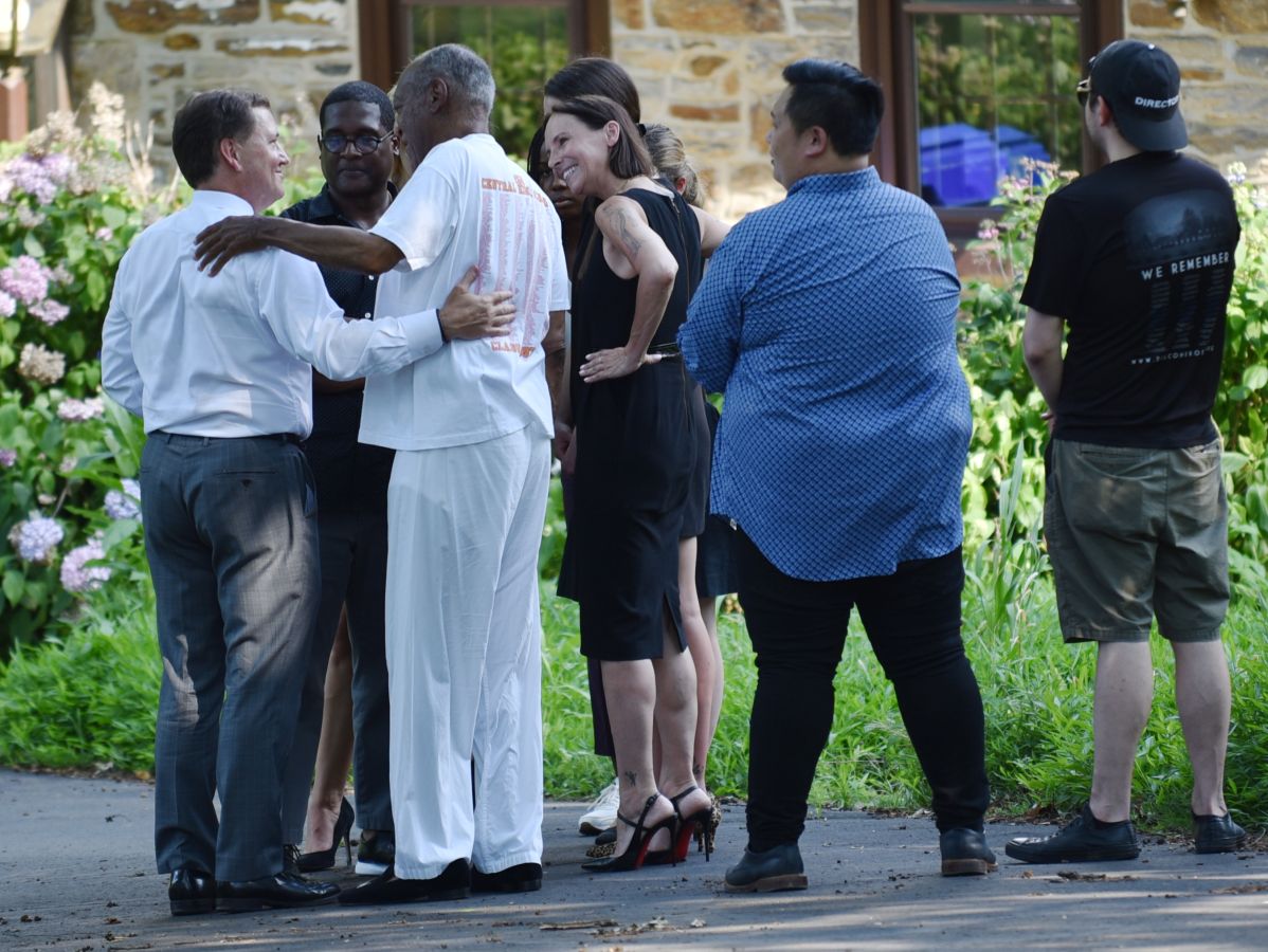 Bill Cosby Comes Out Of His Home To Talk To The Press With His Attorneys After Being Released From Prison In Pennsylvania