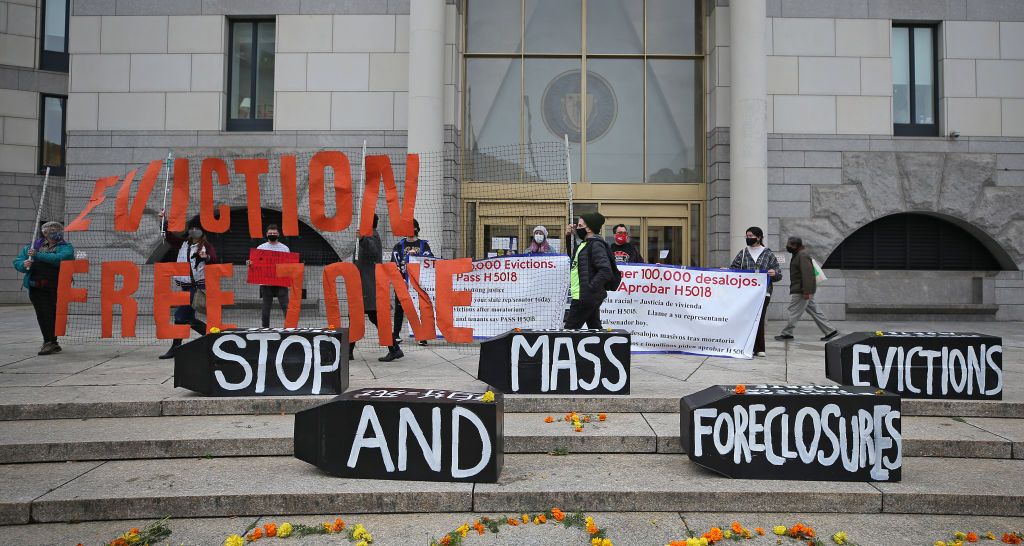 Demonstrators Call For Housing Stability Bill