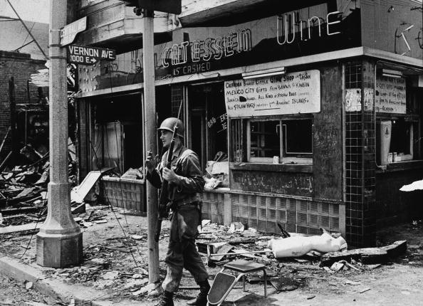 National Guardsman Smokes After Watts Riots