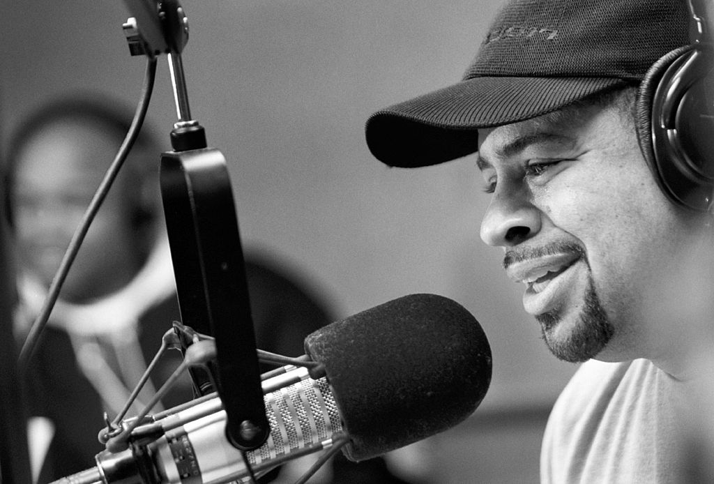 fi/radio-one 01/29/2003 Jahi Chikwendiu/TWP Russ Parr, backed by Supaken, of the Russ Parr Morning S