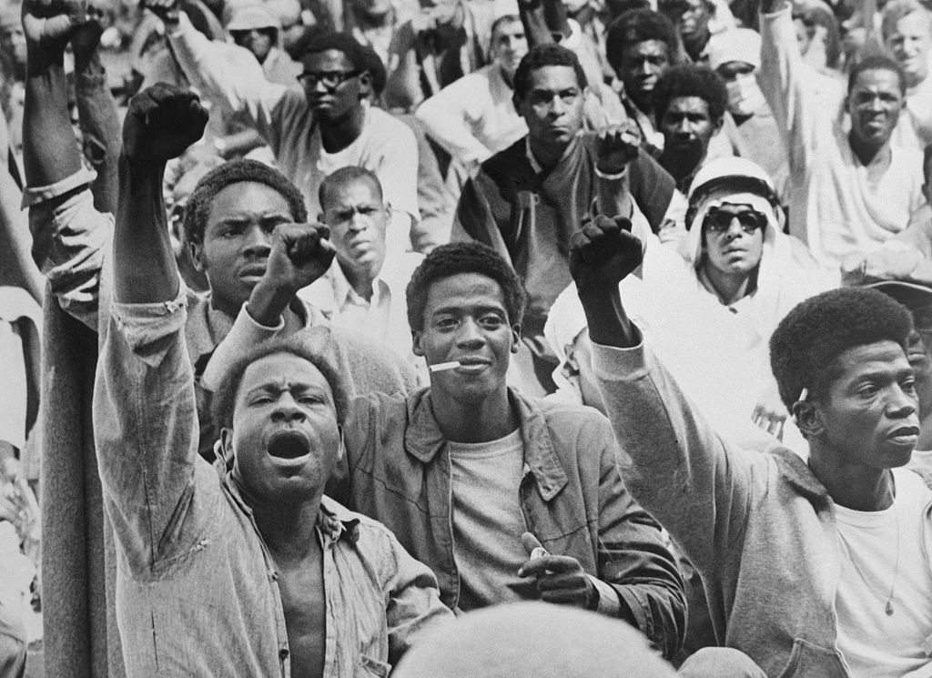 Attica Inmates Raising Fists in Unison During Riot