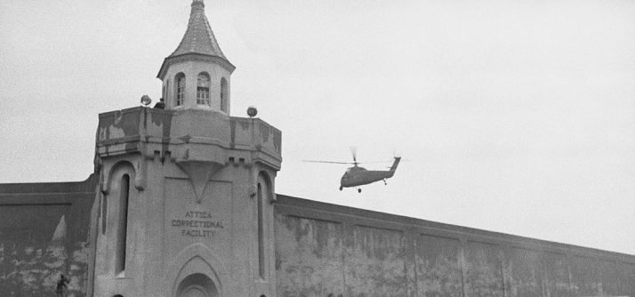 Helicopter Flying over Correctional Facility