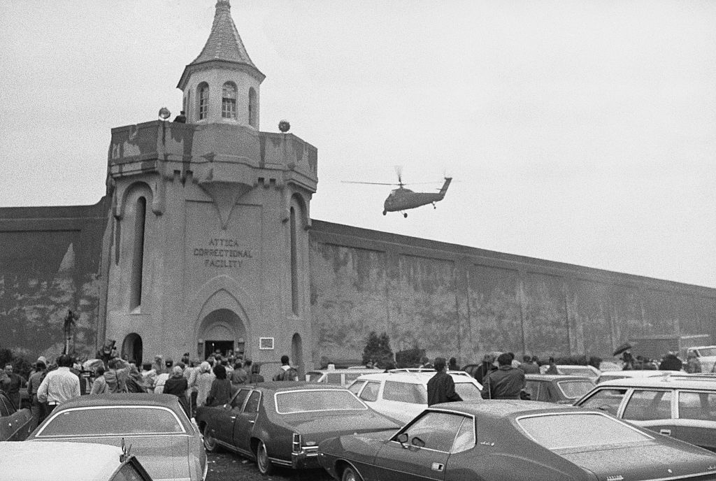 Helicopter Flying over Correctional Facility