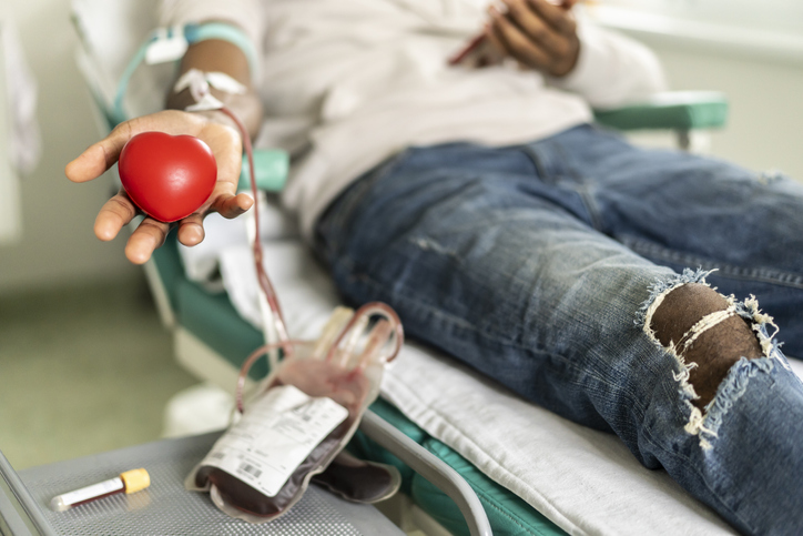 Blood donor hand