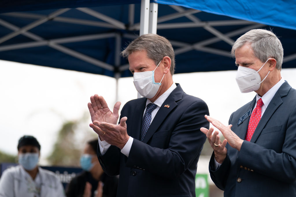 Georgia Gov. Kemp Visits Chatham County Health Department As First Covid Vaccinations Are Administered