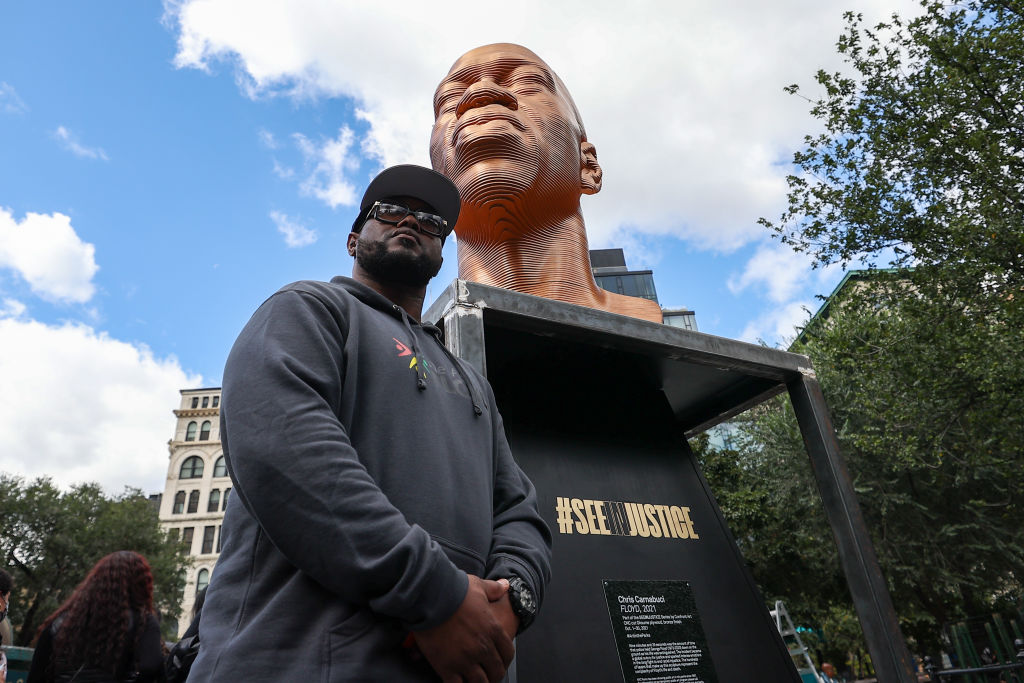 George Floyd, John Lewis and Breonna Taylor statues placed at Union Square in NYC