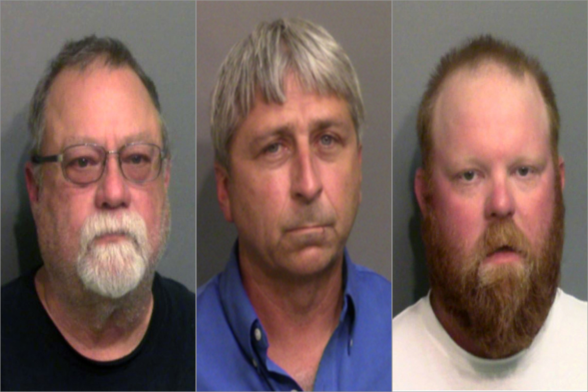 Ahmaud Arbery's accused murderers, from left: Travis McMichael, William Bryant, Gregory McMichael