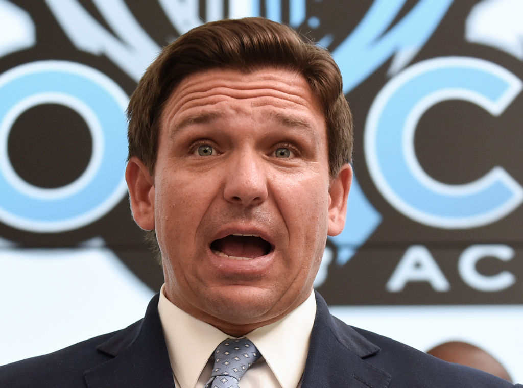 Florida Gov. Ron DeSantis speaks during a press conference...