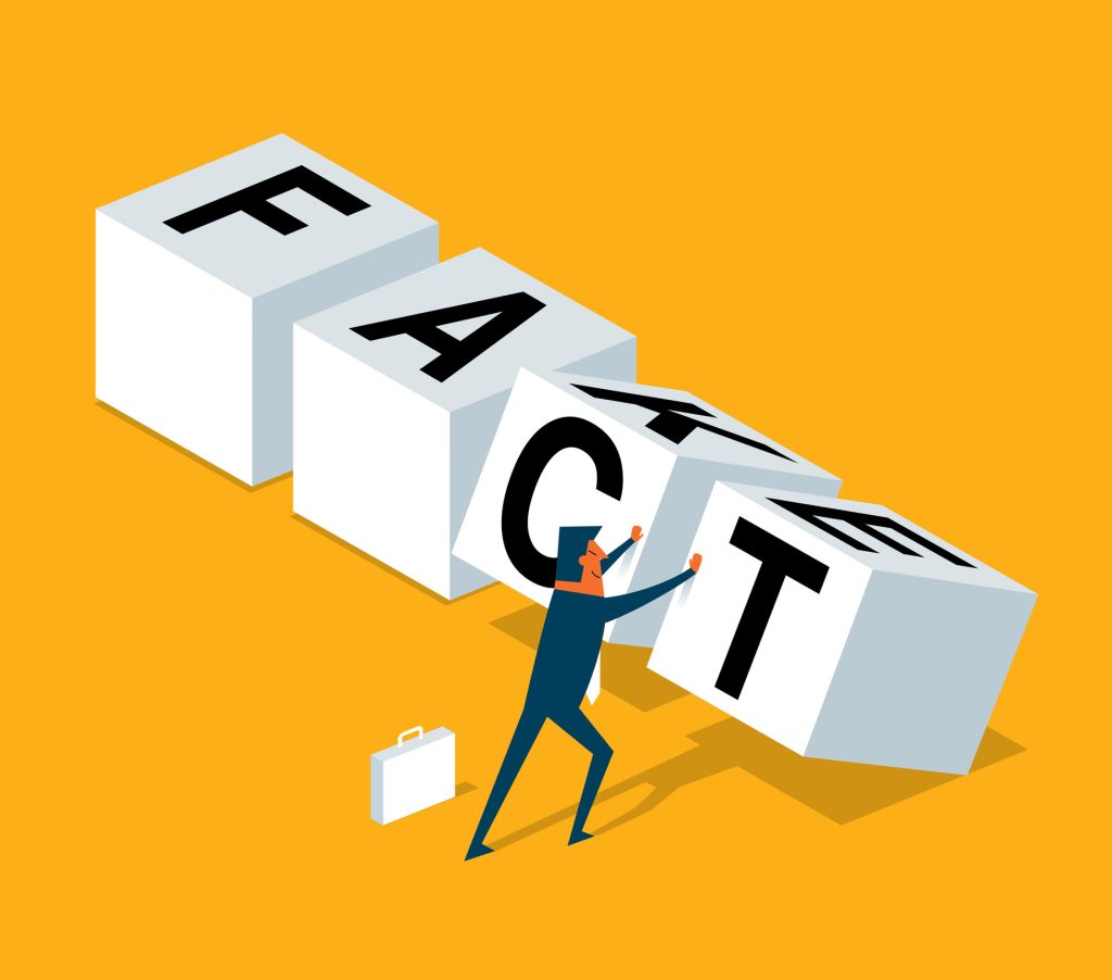 Fake news and facts - Businessman