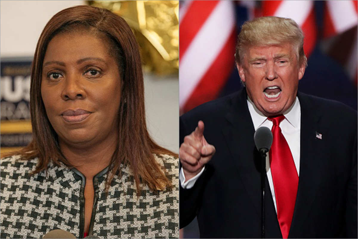 New York Attorney General Letitia James and former President Donald Trump
