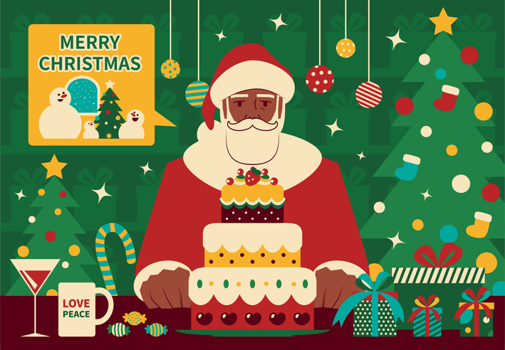 Happy Santa Claus enjoying a Christmas party