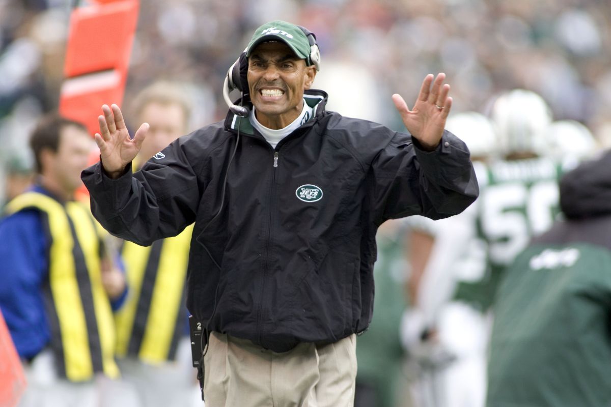 Head Coach Herman Edwards of the New York Jets