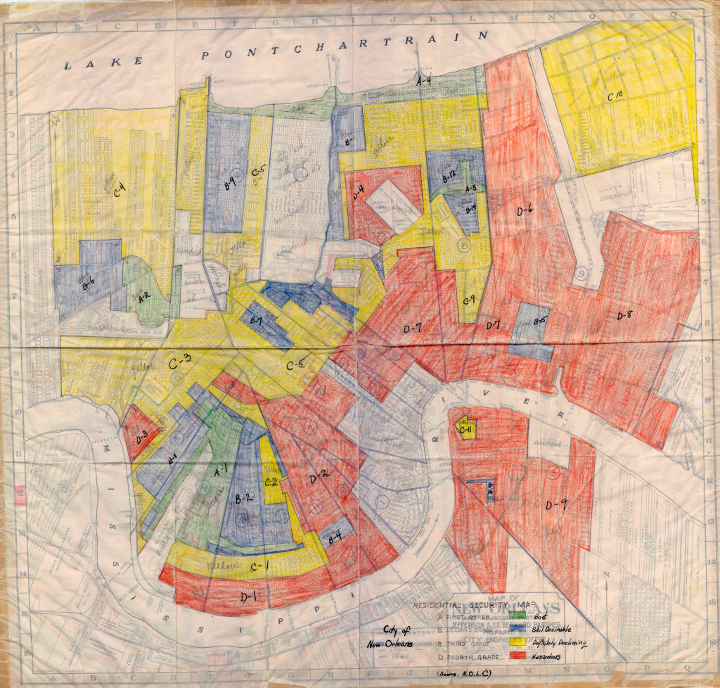 Redline Map for New Orleans, Louisiana ca 1935