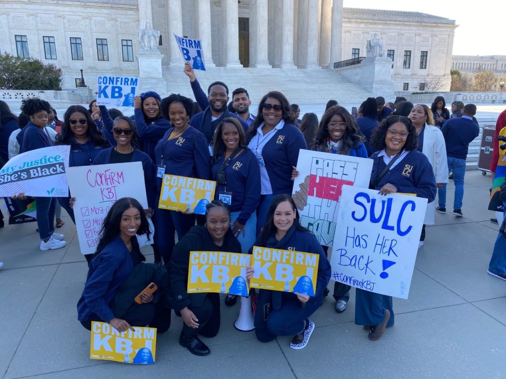 BLSA students rallying for Ketanji Brown Jackson
