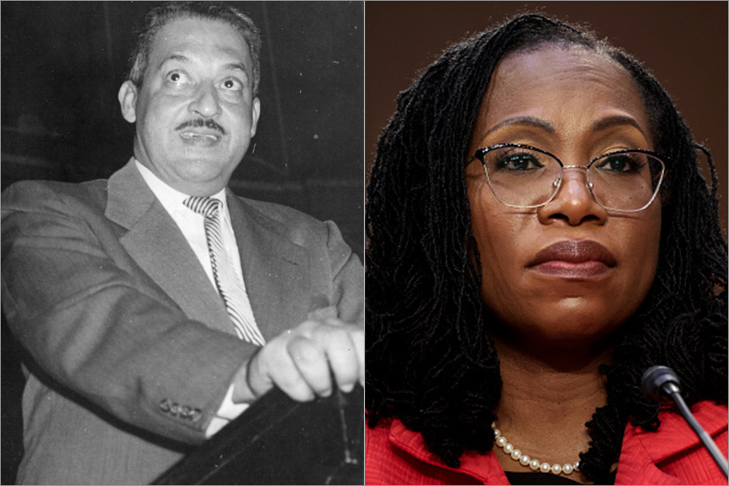 Ketanji Brown Jackson and Thurgood Marshall