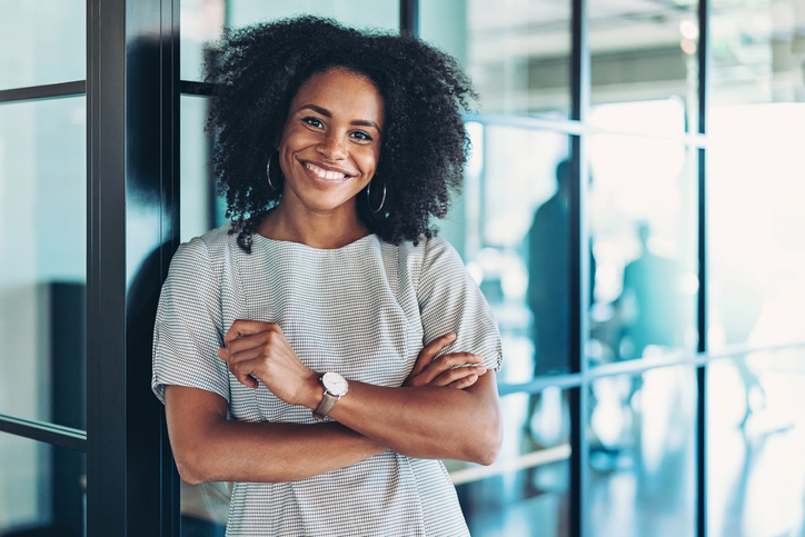 Confident young black businesswoman