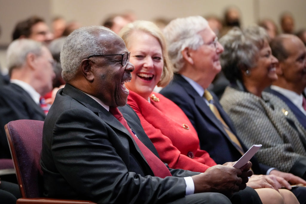 Justice Thomas Attends Forum On His 30 Year Supreme Court Legacy