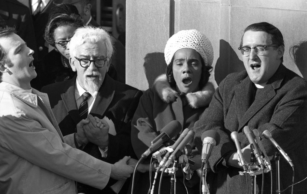 Coretta Scott King Joining Hands and Singing with Protesters