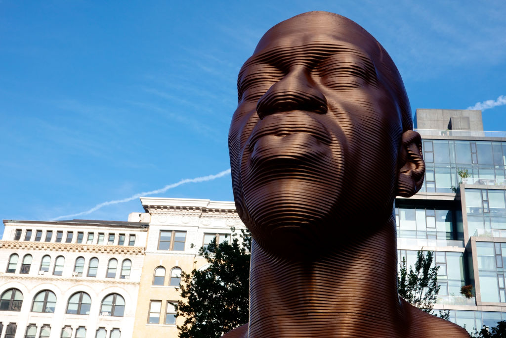 The SEEINJUSTINCE series by Chris Carnabaci, Confront Art, Against Racism, George Floyd, killed by Police, Union Square, New York City
