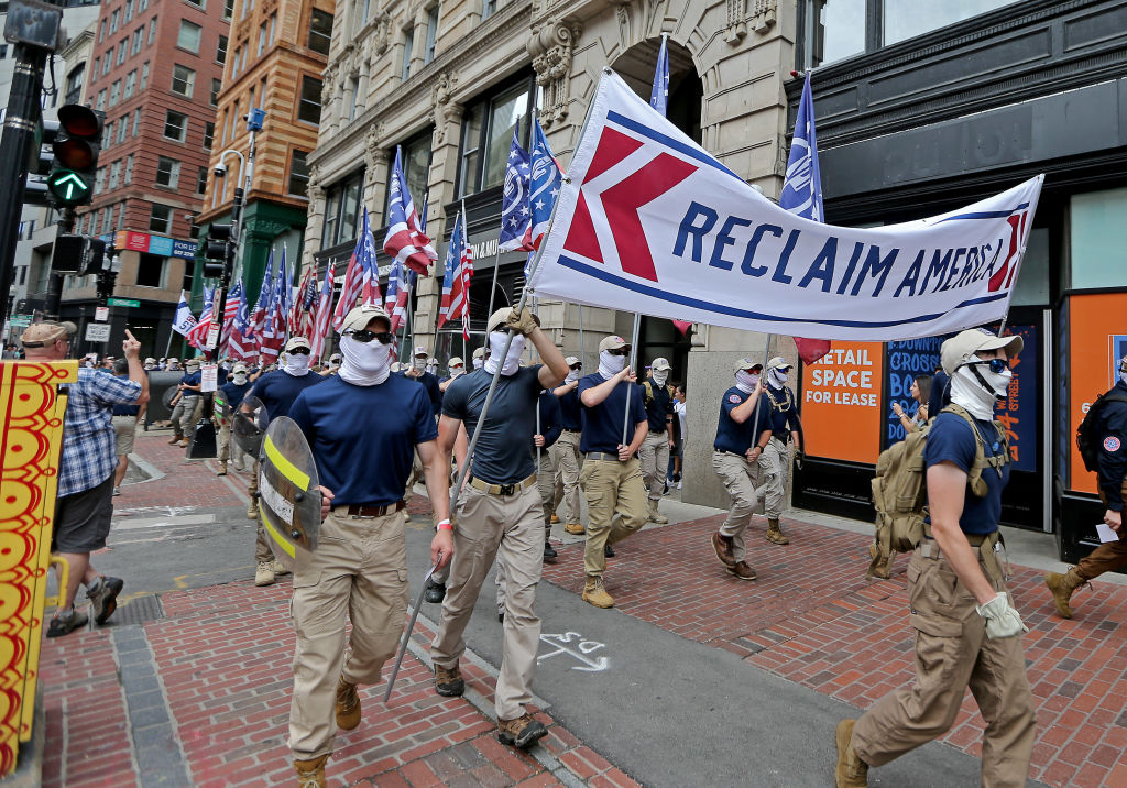 White supremacist march thru Boston