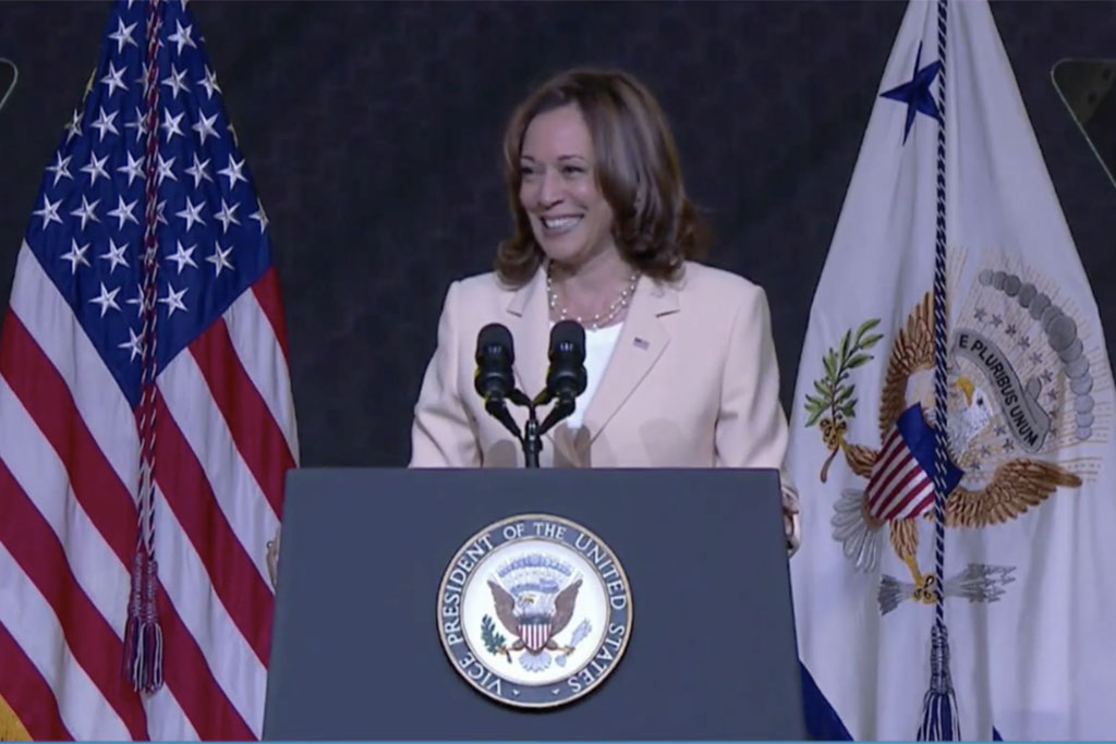 Vice President Kamala Harris addresses 2022 NAACP Convention in Atlantic City, New Jersey, on July 18, 2022