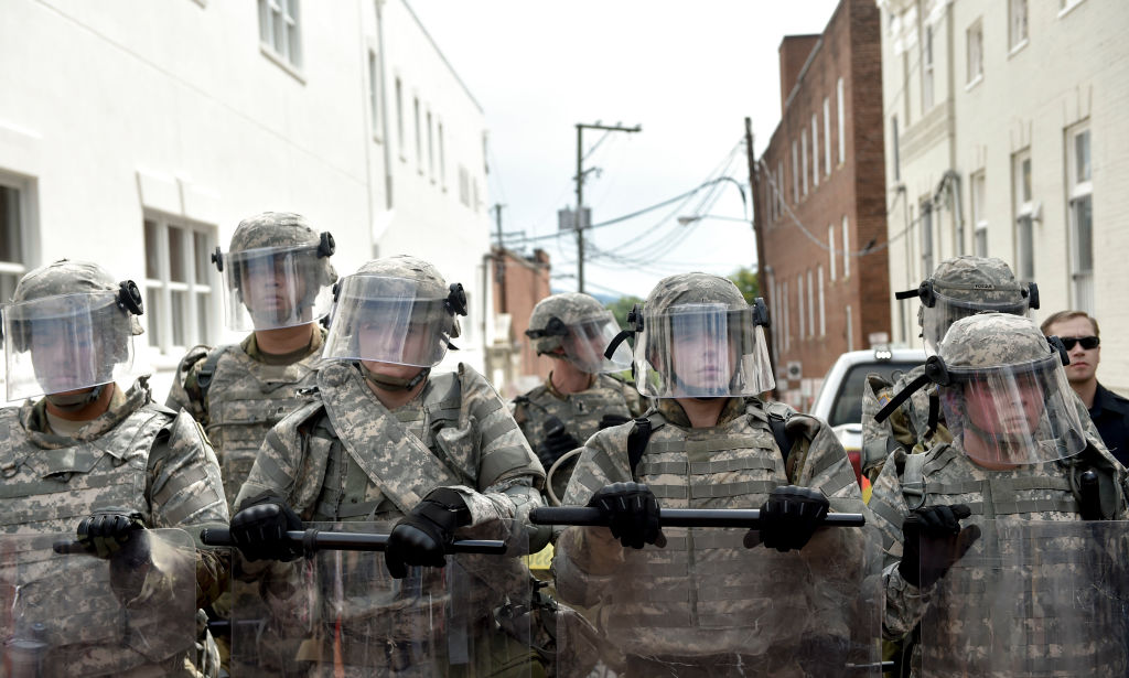 Army forces are seen on guard during the State of Emergency...