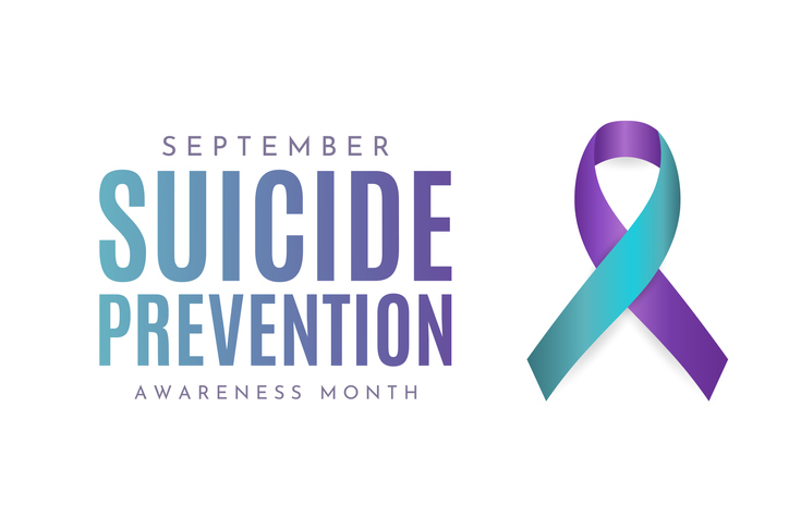 Suicide Prevention Awareness Month card, September. Vector