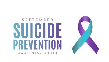 Suicide Prevention Awareness Month card, September. Vector