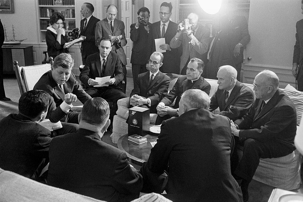 President Kennedy With Civil Rights Commission