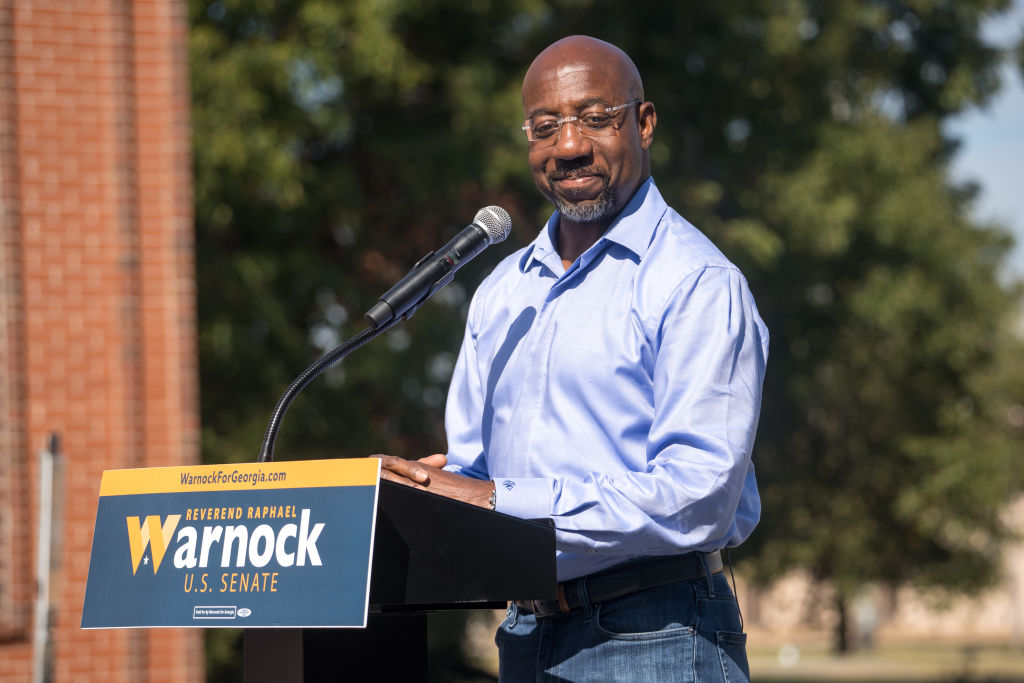 Georgia Senate Candidate Raphael Warnock Holds A Campaign Rally In Columbus