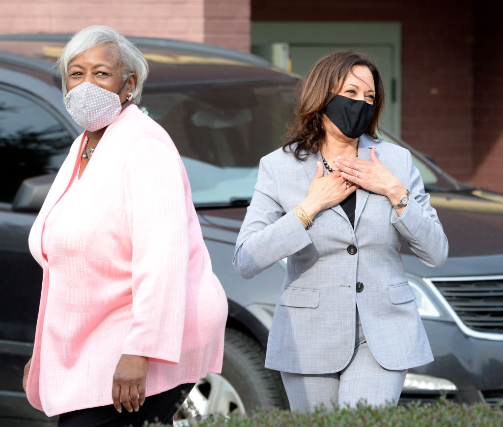 Democratic Vice Presidential Nominee Kamala Harris Campaigns In Raleigh