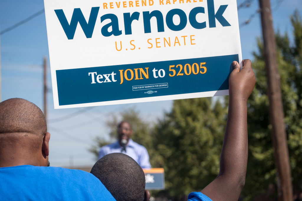 Georgia Senate Candidate Raphael Warnock Holds A Campaign Rally In Columbus