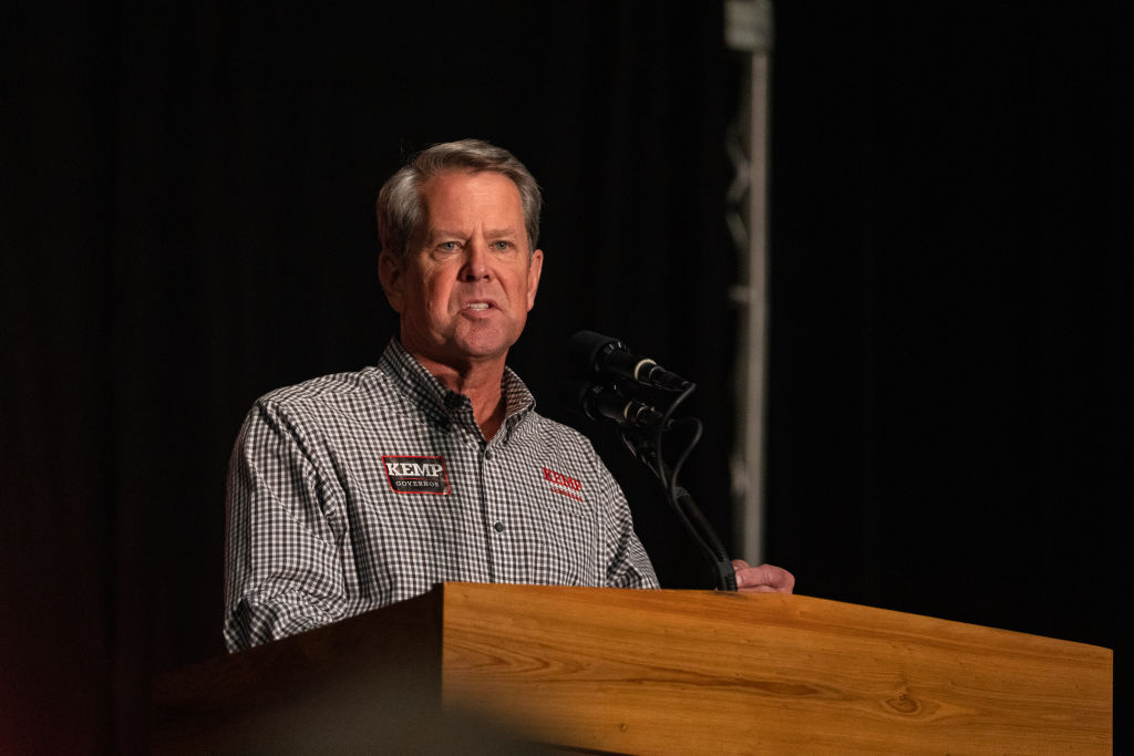 Georgia's Governor Brian Kemp Rallies Voters On Day Before Election